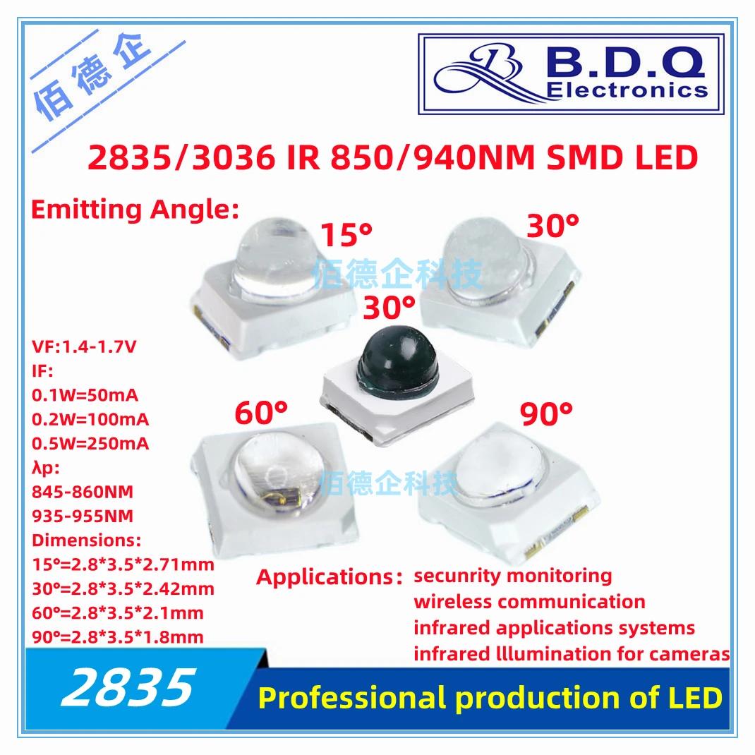 2835  , SMD LED, 15 , 30 , 60 , 90 , 3036 IR 850NM, 940NM, 0.1W, 0.2W, 0.5W, 2000 